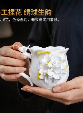 东方泥土陶瓷手工绣球花杯礼物