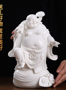 《代代如意》非遗德化窑弥勒摆件