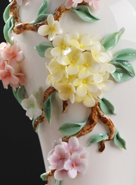 东方泥土《绣球花花瓶》手工陶瓷