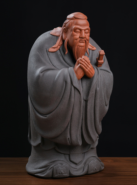 东方泥土《孔子》摆件 中式客厅书房桌面装饰工艺品教师节送老师