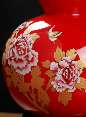 东方泥土陶瓷百福花开富贵摆件