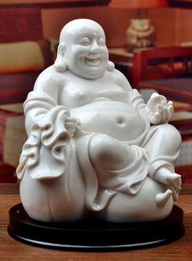 《代代有福》德化白瓷弥勒摆件
