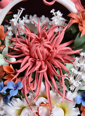 东方泥土百花齐放陶瓷花篮搬新家