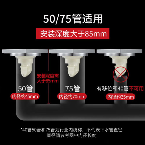 潜水艇地漏TK50-10精铜防臭 卫生间淋浴厨卫干湿区地漏 多色 50管 - 图3