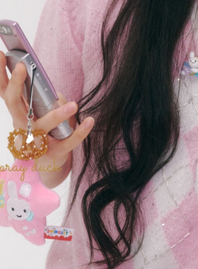 韩国新款手工可爱水晶碱水结戒指串珠水晶蝴蝶酥手机ccd挂件