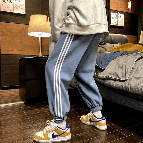 Tide, трендовые повседневные брюки на липучке, демисезонные штаны, оверсайз, в корейском стиле