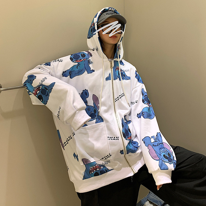 春季印花卫衣男宽松ins潮牌开衫 行更远卫衣