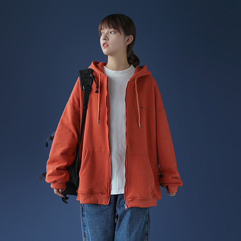 港风加绒加厚休闲开衫潮男士卫衣 行更远卫衣