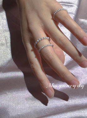 温柔气质风进口施家珍珠戒指女