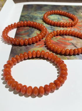 天然南红玛瑙算盘珠手串