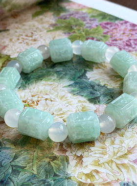 天然缅甸翡翠A货六字箴言手串