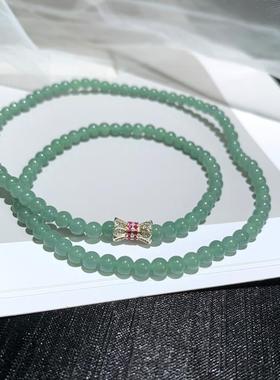 三圈天然翡翠冰种蓝水手串显白