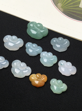 男女天然翡翠A货如意锁