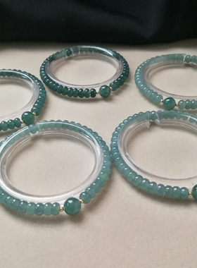 天然翡翠算盘珠单圈手串男女手链