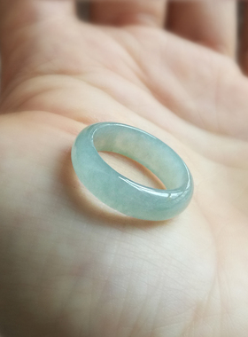 翡翠货黄戒指天然糯冰种玉石