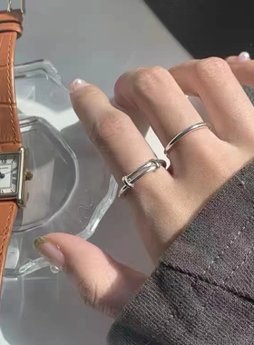 光面光圈戒指足银s990日韩简约女