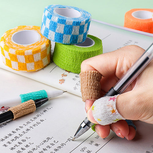 小学生写字护指绷带ins可爱神器纯色自粘缠手指绑带关节保护套手指胶带防磨伤起茧 儿童指套握笔器笔套高颜值 - 图3