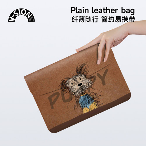 唯鑫V-SION潦草小狗电脑内胆包适用华为matebook14寸保护套联想小新pro16苹果macbook15.6新款平板内胆包12寸 - 图1