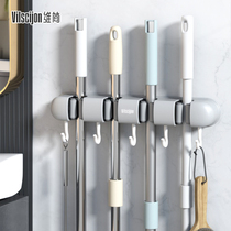 Mop-wall-mounted clamping of mop-free mop-free mop-holder Shenzer toilet kitchen shelve snappers