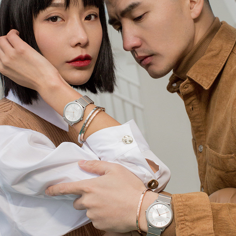 calvin klein正品男女情侣轻奢手镯 表库时代手镯