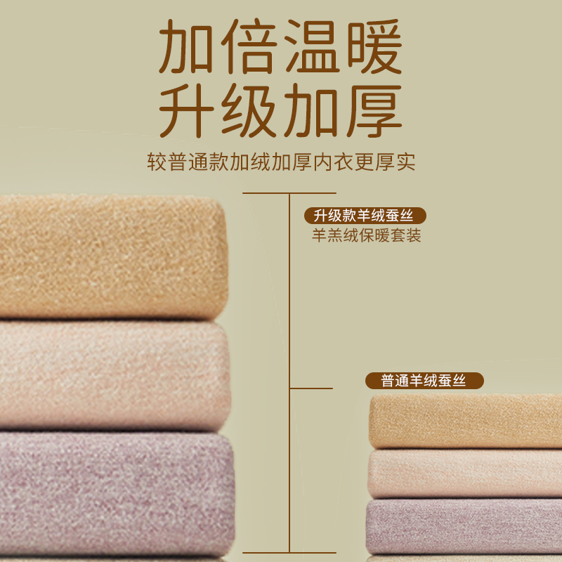 高腰紧身秋裤女士保暖裤内穿磨绒秋冬加绒发热羊绒蚕丝打底裤塑型