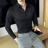 Рубашка, черный летний пиджак классического кроя, облегающий крой