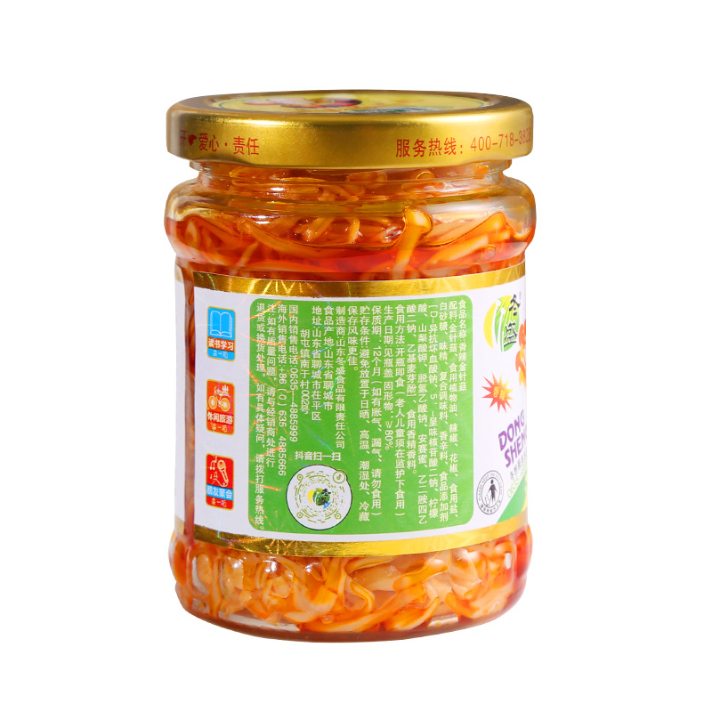 冬盛香辣金针菇175g*3瓶装零食拌饭拌面开胃下饭菜金针菇佐餐小菜 - 图3