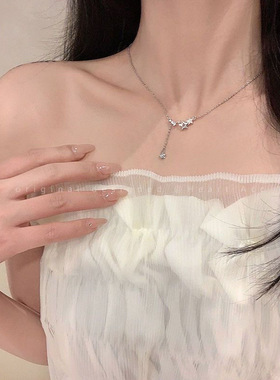 锆石星星流苏项链女ins小众设计高级感轻奢百搭气质锁骨链颈链潮