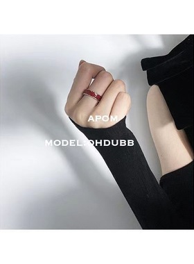 毒液暗黑小众设计感红色开口戒指女冷淡风辣妹潮酷指环手饰新款潮