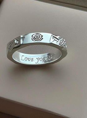 骑士公主情侣戒指女ins小众设计感玫瑰指环潮情人节礼物闺蜜对戒