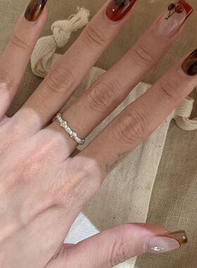 法式蕾丝鸢尾花戒指女ins小众轻奢高级清冷食指戒百搭指环送女友