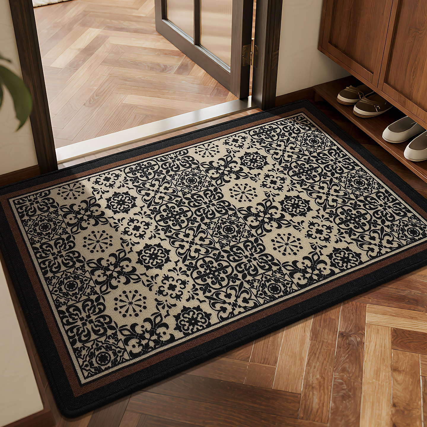 美式入户门地垫大门口玄关进门脚踏垫高级感复古家用室内防滑地毯,淘宝优惠券,粉丝福利购,淘宝优惠卷