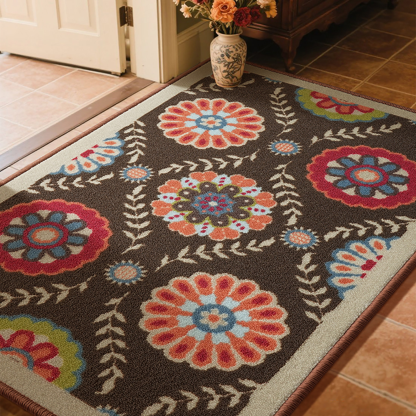 美式复古入户门地垫中古风高级感进门口脚垫家用玄关门厅防滑地毯,淘宝优惠券,粉丝福利购,淘宝优惠卷