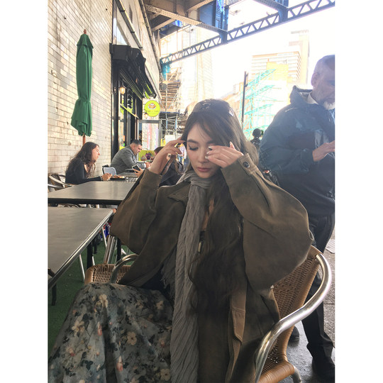 XinleiLin brown silhouette leather jacket