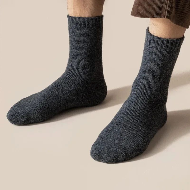 2 Pairs Winter Warm Women Socks Merino Wool Men Super Thicke - 图1