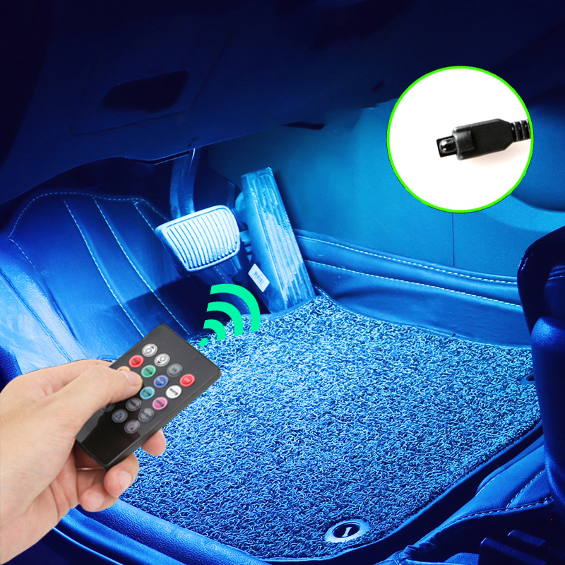 Led Car Foot Ambient Light With USB Cigarette Lighter Backli - 图1