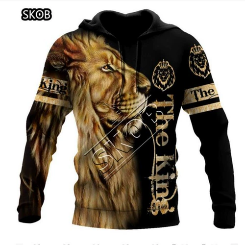 Бренд мода осенняя толстовка Льва Белая Тигровая кожа 3D все OV