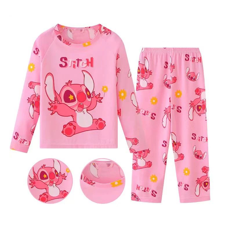 2pcs/set New HOT Disney Stitch Children Pyjamas for Boys and - 图0