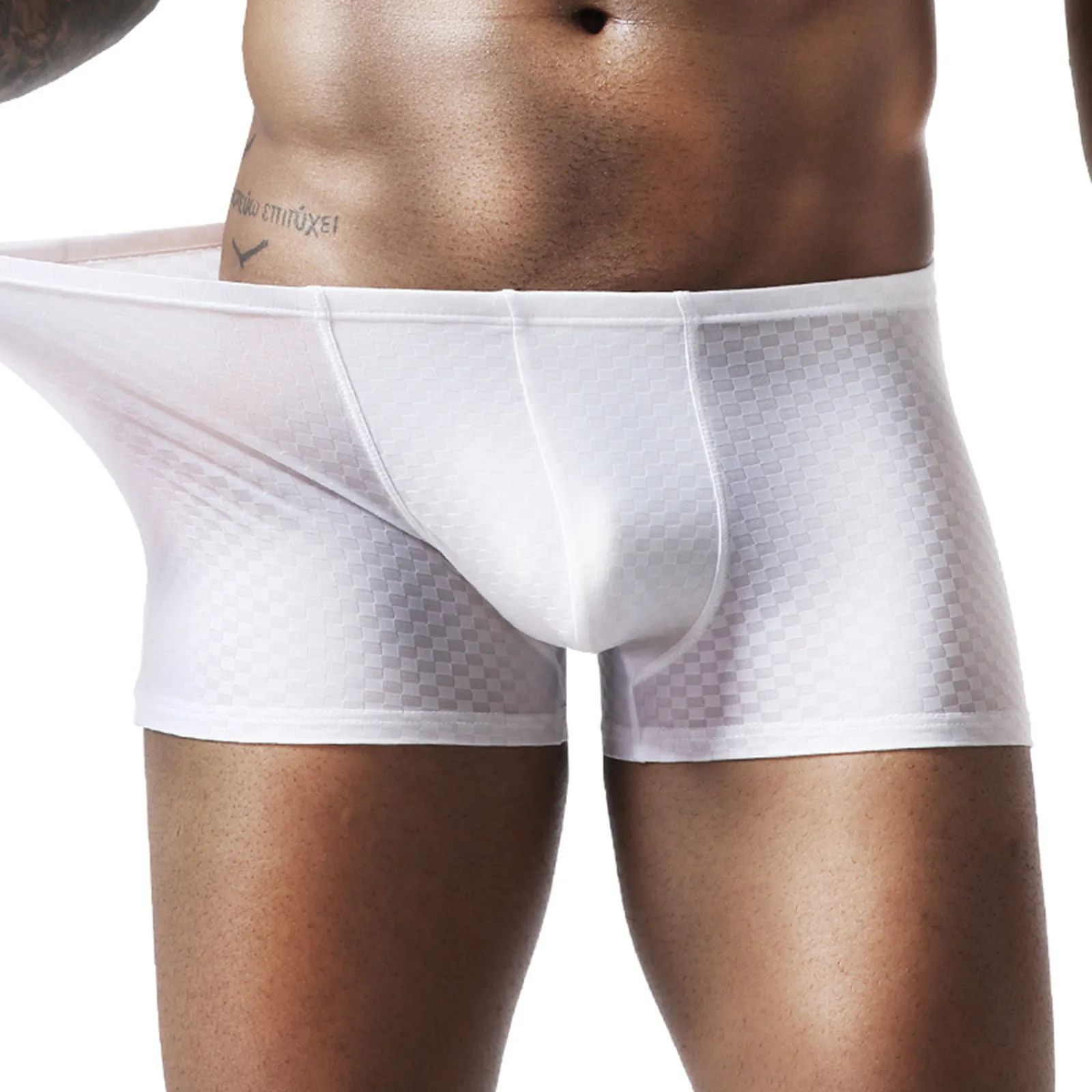 New In Mens Sexy Summer Thin Transparent Ice Silk Boxers Bre - 图2