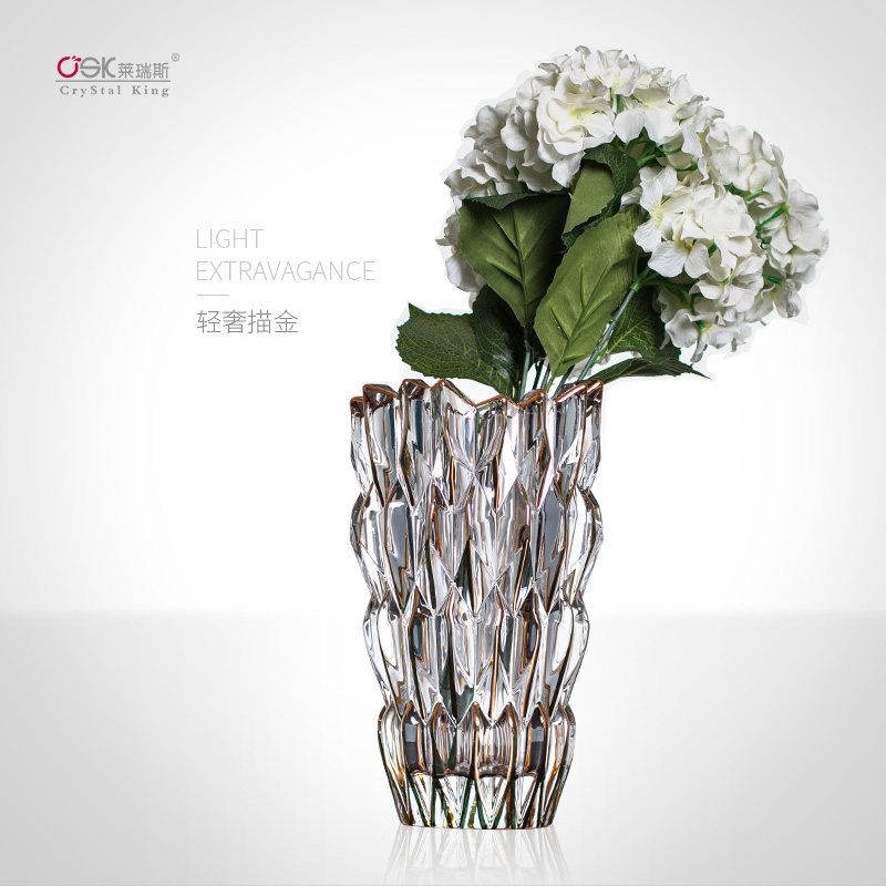 欧式水晶玻璃插花客厅家用摆件花器 开珏家居花瓶