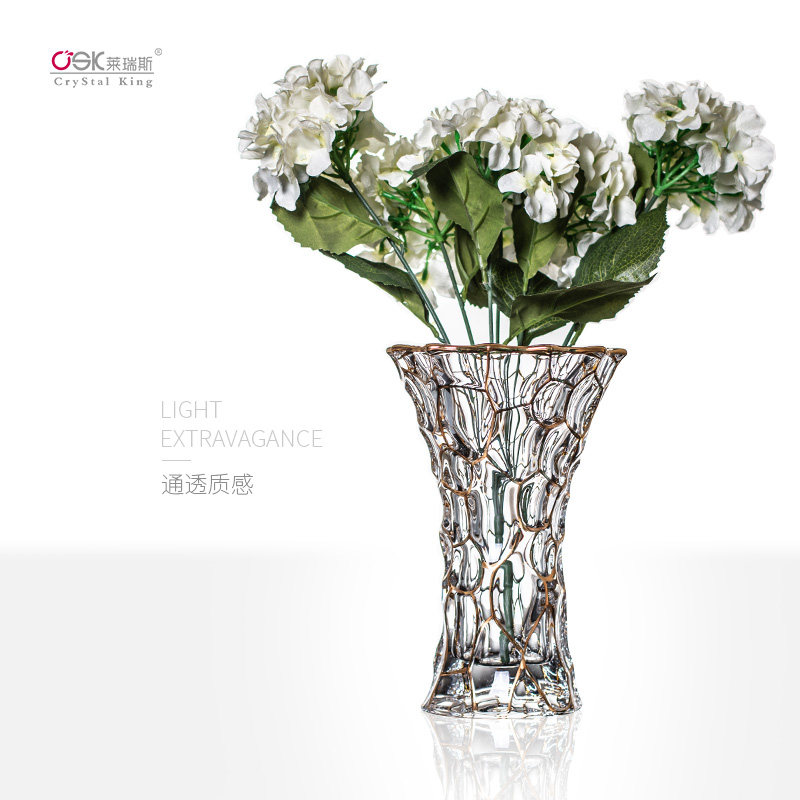 欧式水晶玻璃插花客厅家用摆件花器 开珏家居花瓶