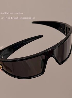 明星同款高级感字母墨镜发箍女款压发高颅顶头箍眼镜护目镜未来感