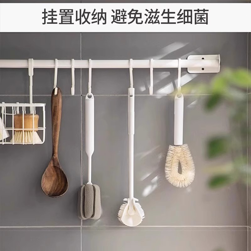 硅胶长柄杯刷小口径水杯破壁机毛刷无死角清洗神器洗杯子软毛刷子 - 图3