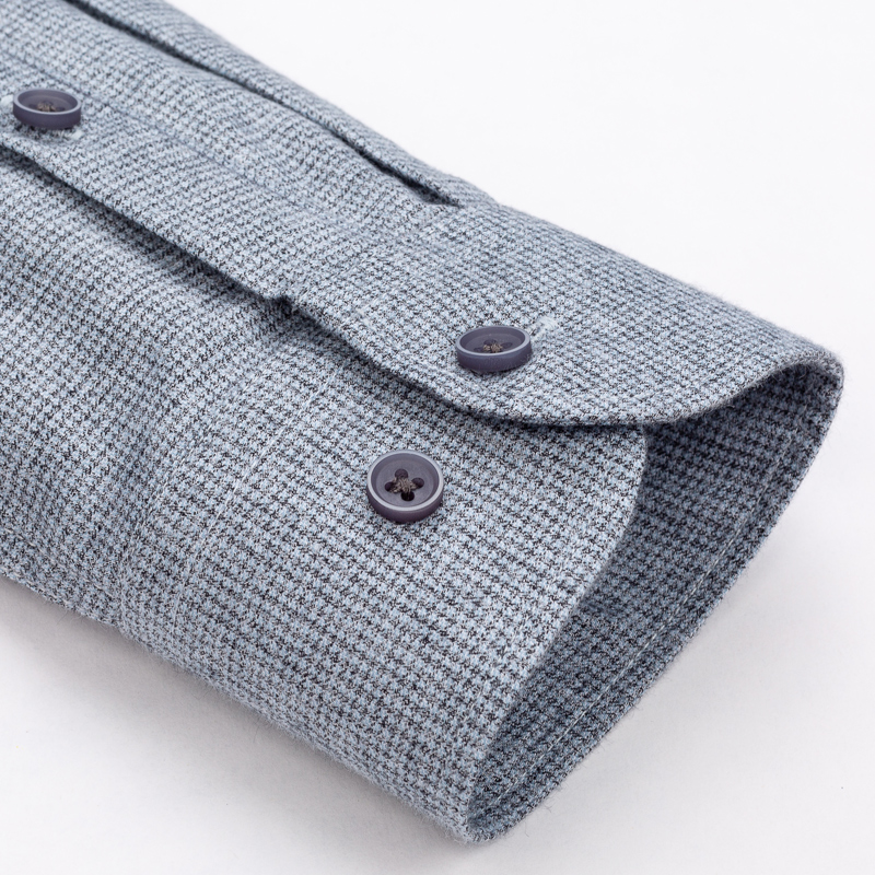 罗蒙秋季纯棉长袖中年男士纯色衬衫 盛涵服饰衬衫