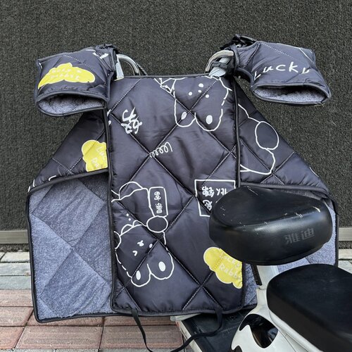 2025电动车分体式冬季挡风被加绒加厚电瓶车冬季护腿防风防水保暖 - 图1