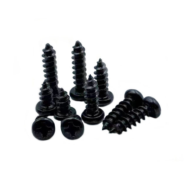 PA hardened iron carbon steel black round head electronic small screw cross disc head self-tapping screw M1M2M3M4M5mm