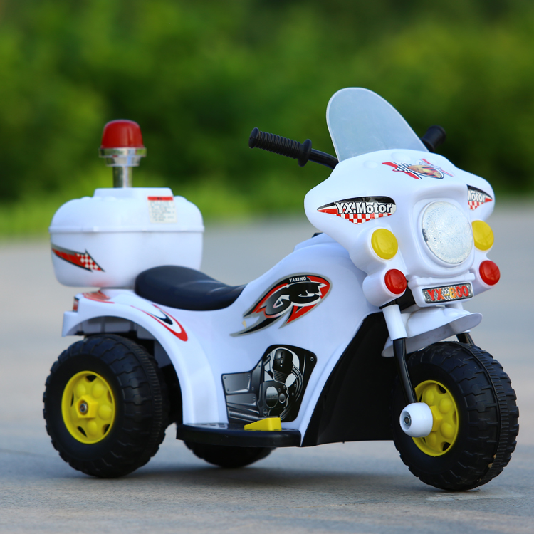 儿童电动摩托车1-3岁三轮车小孩音乐警车宝宝充电玩具童车可坐骑-图0