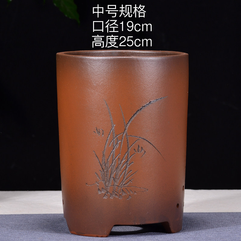 宜兴紫砂圆柱盆景花盆多肉仙人球文竹君子兰吊兰绿萝特价清仓包邮,淘宝优惠券,粉丝福利购,淘宝优惠卷