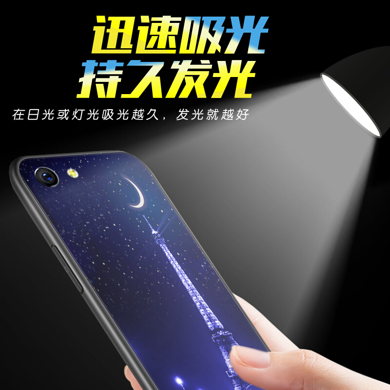 opporeno3定制手机壳玻璃夜光Reno3保护套oppo女男外壳潮牌5G版个性创意全包防摔镜面定制照片 - 图2