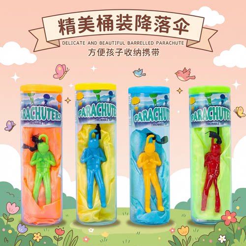 儿童户外运动手抛降落伞小人玩具家庭户外活动亲子互动幼儿园玩具 - 图2